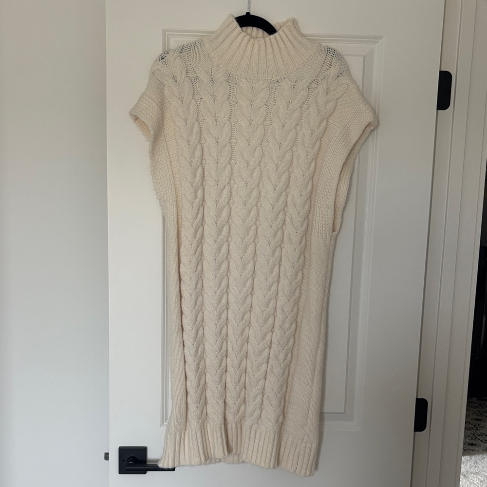 Petal & Pup Cream Cable Turtleneck Knit Dress